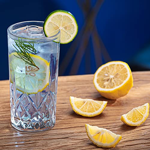 Claplante Crystal Highball Glasses, Set of 8 Glass Drinking Glasses, 11 oz Durable Drinkware Cups for Cocktails, Water, Juice, Beer, Wine-Special Edition Glassware Set, Dishware, Dishwasher Safe - My Kitchen Products