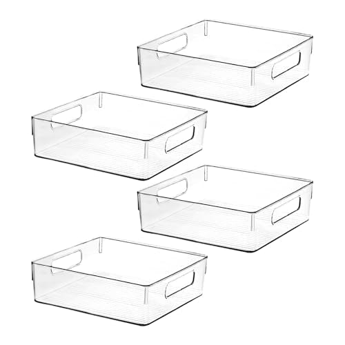 Clear Plastic Storage Bins, Pantry Organizers and Storage, Kitchen Organization and Storage Containers Bins for Organizing