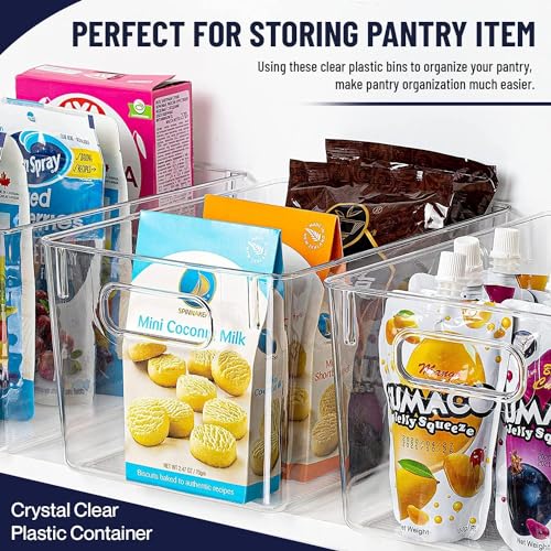 Clear Plastic Storage Bins with Lids, Perfect for Kitchen Organization or Pantry Organization and Storage, Stackable Fridge Organizer Bins, Storage Containers for Organizing, Cabinet Organizers - My Kitchen Products
