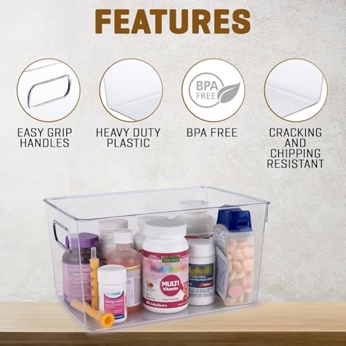 Clear Plastic Storage Bins with Lids, Perfect for Kitchen Organization or Pantry Organization and Storage, Stackable Fridge Organizer Bins, Storage Containers for Organizing, Cabinet Organizers - My Kitchen Products