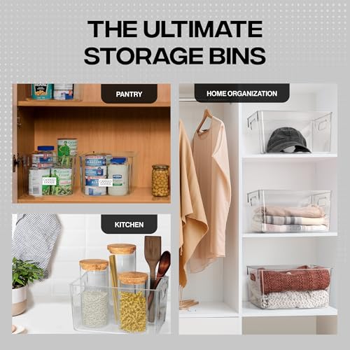 ClearSpace Clear Plastic Storage Bins – Pantry Organizers & Storage Containers, Cabinet Organizer - Home Organization Must Haves for Kitchen, Laundry Room, Office, Closet, Garage & Freezer - My Kitchen Products