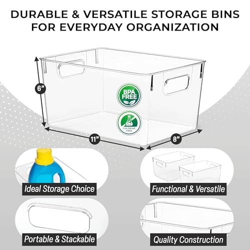 ClearSpace Clear Plastic Storage Bins – Pantry Organizers & Storage Containers, Cabinet Organizer - Home Organization Must Haves for Kitchen, Laundry Room, Office, Closet, Garage & Freezer - My Kitchen Products