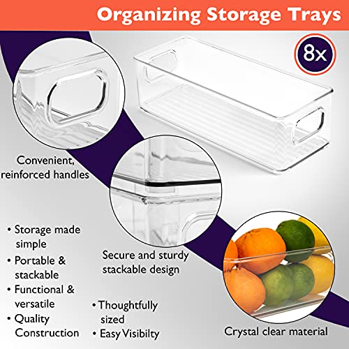 ClearSpace Plastic Pantry Organization and Food Storage Bin – Great Kitchen Organization and Kitchen Storage – Fridge Organizer Bins– 8 Pack - My Kitchen Products