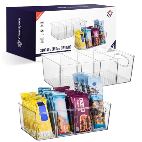 ClearSpace Plastic Pantry Organization and Storage Bins with Removable
