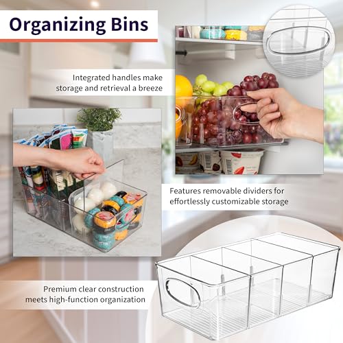ClearSpace Plastic Pantry Organization and Storage Bins with Removable Dividers – Perfect Kitchen Organization or Kitchen Storage – Refrigerator Organizer Bins, Cabinet Organizers (2 Pack) - My Kitchen Products