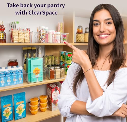 ClearSpace Plastic Pantry Organization and Storage Bins with Removable Dividers – Perfect Kitchen Organization or Kitchen Storage – Refrigerator Organizer Bins, Cabinet Organizers (2 Pack) - My Kitchen Products