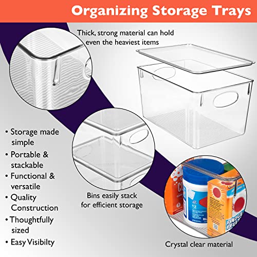 CLEARSPACE Plastic Storage Bins With lids – Perfect Kitchen Fridge Organizer, Pantry Organization, Cabinet Organizers (4 Pack) - My Kitchen Products