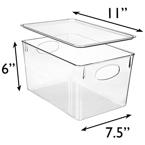 CLEARSPACE Plastic Storage Bins With lids – Perfect Kitchen Fridge Organizer, Pantry Organization, Cabinet Organizers (4 Pack) - My Kitchen Products