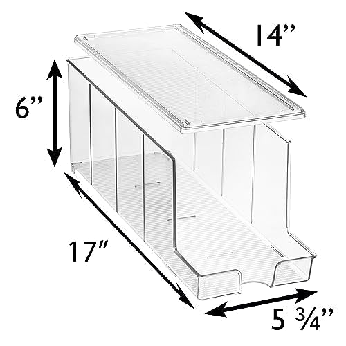 ClearSpace Soda Can Organizer & Soda Can Dispenser for Refrigerator - Fridge Organizer & Stackable Drink Organizer for Fridge or Refrigerator - Holds 12 Cans Each, BPA Free - 2 Pack - My Kitchen Products