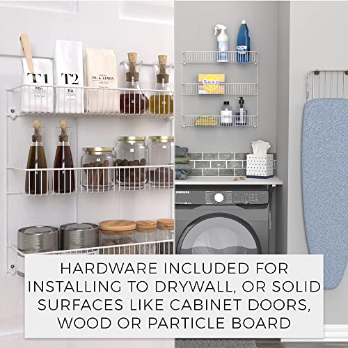 ClosetMaid 3-Tier Hanging Wall Mounted Metal Rack for Spices, Shelf Storage, Pantry Organization, Laundry, Kitchen, Bathroom, White, 8022 - My Kitchen Products