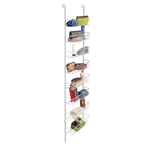 ClosetMaid 97535 Wall or Door Adjustable (8) Basket Organizer, 6.614-Inch D x 77.165-Inch H x 17.992-Inch W, White - My Kitchen Products