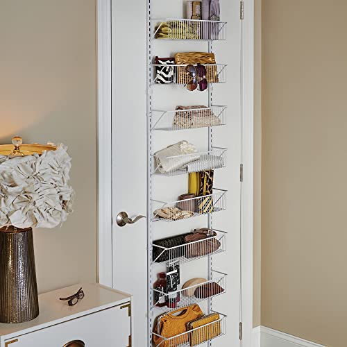 ClosetMaid 97535 Wall or Door Adjustable (8) Basket Organizer, 6.614-Inch D x 77.165-Inch H x 17.992-Inch W, White - My Kitchen Products