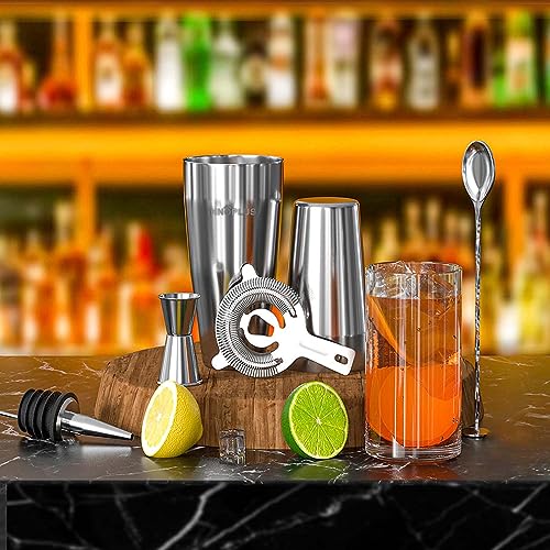 Cocktail Shaker, 27OZ Martini Shaker, Drink Shaker, Cocktail Shaker Set 6 Pcs,Boston Shaker, Bar Set, Cocktail Strainer, Bar tools, Bartender Kit, Stainless Steel Double Measuring Jigger, Mixing Spoon - My Kitchen Products