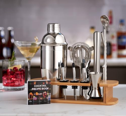 Cocktail Shaker Set - 17 Piece Stainless Steel Mixology Bartender Kit, Drink Martini Shaker, Home Bar Accessories, Cocktail Kit, Stainless Steel Bar Set, Shakers Bartending - My Kitchen Products