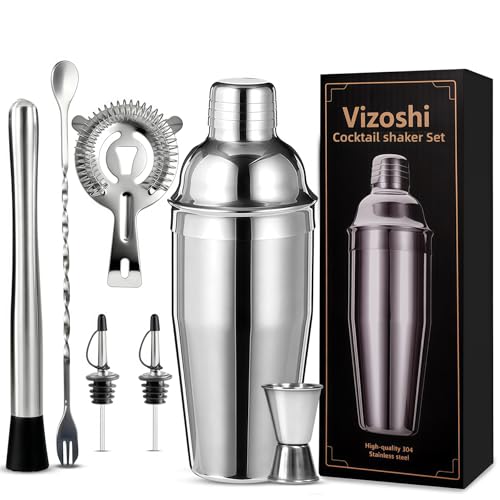 Cocktail Shaker Set Bartender Kit,Professional Bar Set, Martini Shaker, Jigger, Strainer, Mixer Spoon