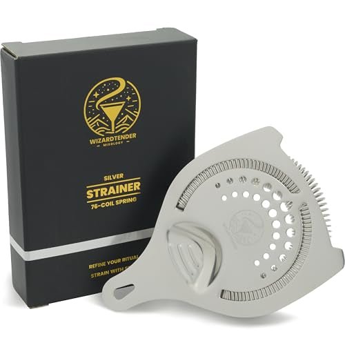 Cocktail Strainer for Drinks, Stainless Steel Bar tools, Ergonomic Hawthorne Strainer for Cocktail Shaker with High-Dense