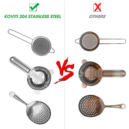 Cocktail Strainer-Stainless Steel Bar Tools Bartender Cocktail Strainer Set:Hawthorne Strainer,Julep Strainer and Conical Fine Mesh Strainer - My Kitchen Products