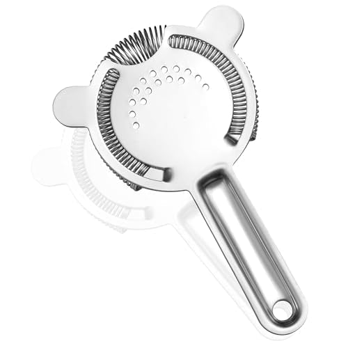 Cocktail Strainer, Stainless Steel Hawthorne Strainer with Removable Spring for Bartending, Boston