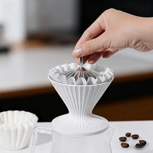 Codale Filter Paper Presser All Metal Coffee Filter Shape Retainer Pre-pour Tool for Basket & V60 Filter Paper Pour Over Coffee (Silver) - My Kitchen Products