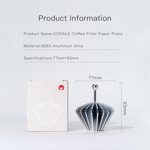 Codale Filter Paper Presser All Metal Coffee Filter Shape Retainer Pre-pour Tool for Basket & V60 Filter Paper Pour Over Coffee (Silver) - My Kitchen Products