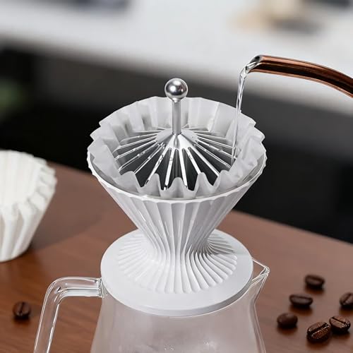 Codale Filter Paper Presser All Metal Coffee Filter Shape Retainer Pre-pour Tool for Basket & V60 Filter Paper Pour Over Coffee (Silver) - My Kitchen Products