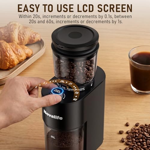 Coffee Grinder, Electric Coffee Bean Grinder with Anti-Static Design, 38 Settings Burr Grinder, 60S Timer, Espresso Grinder Compact & Quiet for Home Use, Easy Clean & Memory Function, Black - My Kitchen Products
