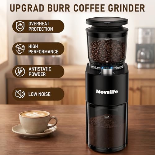 Coffee Grinder, Electric Coffee Bean Grinder with Anti-Static Design, 38 Settings Burr Grinder, 60S Timer, Espresso Grinder Compact & Quiet for Home Use, Easy Clean & Memory Function, Black - My Kitchen Products