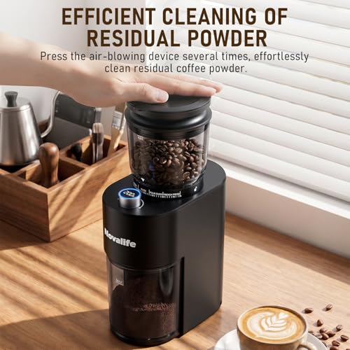 Coffee Grinder, Electric Coffee Bean Grinder with Anti-Static Design, 38 Settings Burr Grinder, 60S Timer, Espresso Grinder Compact & Quiet for Home Use, Easy Clean & Memory Function, Black - My Kitchen Products