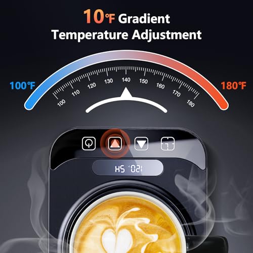 Coffee Mug Warmer Set, 12 Mode Timer & 36W Coffee Cup Warmer for Desk Auto Shut Off, 9 Mode Temperature, Best Gift for Women Men Coffee Lover, 14oz - My Kitchen Products