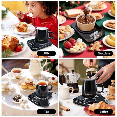 Coffee Mug Warmer Set, 12 Mode Timer & 36W Coffee Cup Warmer for Desk Auto Shut Off, 9 Mode Temperature, Best Gift for Women Men Coffee Lover, 14oz - My Kitchen Products