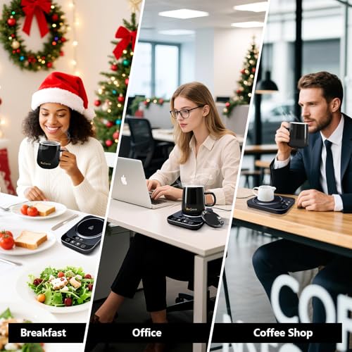Coffee Mug Warmer Set, 12 Mode Timer & 36W Coffee Cup Warmer for Desk Auto Shut Off, 9 Mode Temperature, Best Gift for Women Men Coffee Lover, 14oz - My Kitchen Products