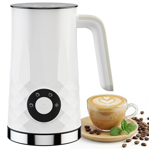 COFUN Milk Frother, 4-in-1 Electric Milk Frother and Steamer, 11.8oz Automatic Hot & Cold Foam Maker, Dishwasher Safe, Quiet Operation for Coffee, Latte, Cappuccino, Hot Chocolate (White) - My Kitchen Products