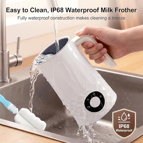 COFUN Milk Frother, 4-in-1 Electric Milk Frother and Steamer, 11.8oz Automatic Hot & Cold Foam Maker, Dishwasher Safe, Quiet Operation for Coffee, Latte, Cappuccino, Hot Chocolate (White) - My Kitchen Products
