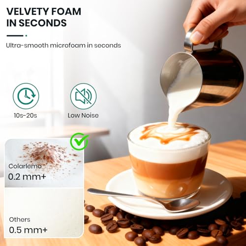 Colarlemo Milk Frother Handheld Rechargeable, Frother Wand Drink Mixer Electric Whisk for Coffee, Detachable With 3 Stainless Whisks, Hand Mixer for Lattes, Cappuccino, Matcha, Egg, No Stand,Black - My Kitchen Products