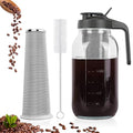 Cold Brew Coffee Maker,64 oz Mason Jar Pitcher with Stainless Steel Filter, Pour Spout Handle Lid, Heavy Duty Glass Airtight & Leak-Proof for Iced Coffee,Tea & Lemonade - My Kitchen Products