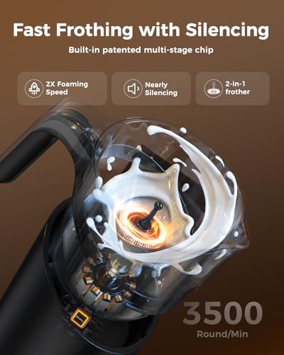 COLDFILL 21.16oz/600ml Milk Frother, 8-in-1 Automatic Milk Frother and Steamer, Electric Hot & Cold Foam Maker, Ergonomic Grip Stainless Steel Detachable Frother for Coffee, Latte, Cappuccino - My Kitchen Products