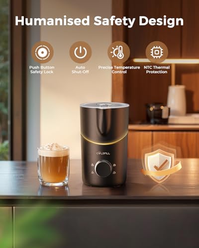 COLDFILL 8-in-1 Milk Frother, 21.16oz/600ml Automatic Milk Frother and Steamer, Electric Hot & Cold Foam Maker, Ergonomic Grip Detachable Frother for Coffee, Latte, Cappuccino, Dishwasher Safe - My Kitchen Products