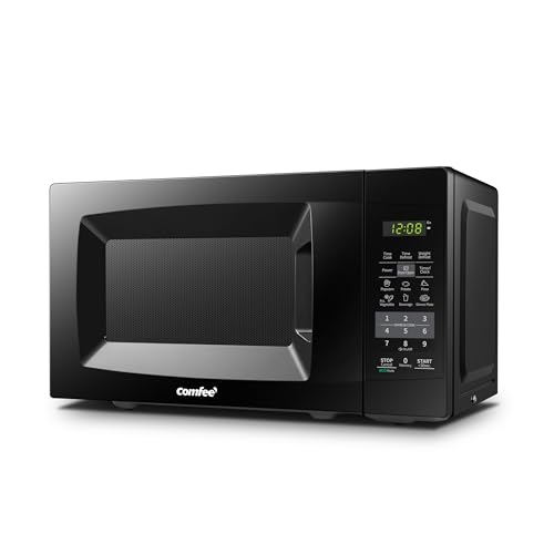 COMFEE' EM720CPL-PMB Countertop Microwave Oven with Sound On/Off, ECO Mode and Easy One-Touch Buttons, 0.7cu.ft, 700W, Black - My Kitchen Products