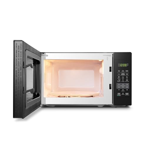 COMFEE' EM720CPL-PMB Countertop Microwave Oven with Sound On/Off, ECO Mode and Easy One-Touch Buttons, 0.7cu.ft, 700W, Black - My Kitchen Products