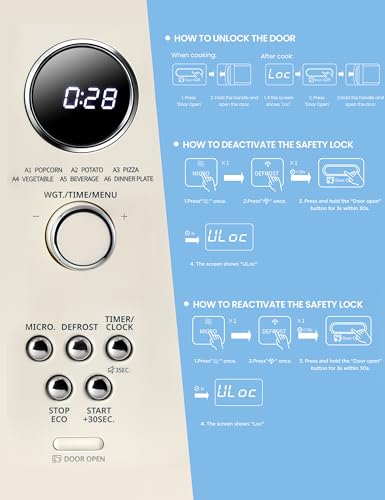 COMFEE' Retro Microwave Oven, Small Microwave with 6 Auto Menus, 0.9 cu.ft Countertop Compact Microwave with Multi-stage Cooking, Mute Function, LED digital, Apricot/900W, CMO-MMP02AA(AT) - My Kitchen Products