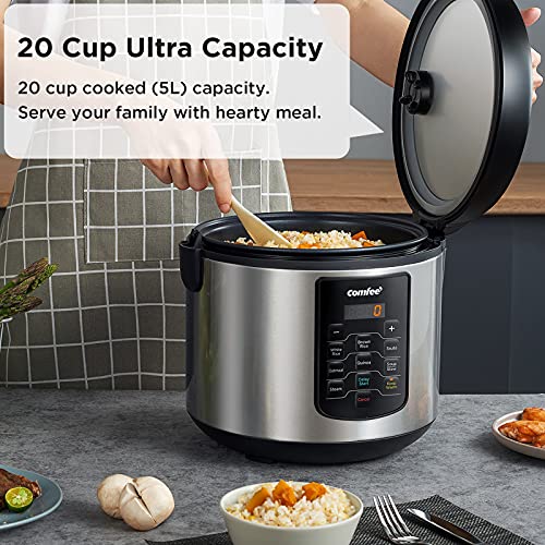 COMFEE' Rice Cooker 10 cup Uncooked/20 cup Cooked, Rice Maker, Steamer, Saute, Steamer and Warmer, 5.2 QT Large Capacity, Brown Rice, Quinoa and Oatmeal, 8 One-Touch Programs - My Kitchen Products