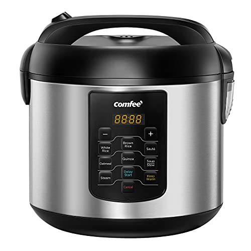 COMFEE' Rice Cooker 10 cup Uncooked/20 cup Cooked, Rice Maker, Steamer, Saute, Steamer and Warmer, 5.2 QT Large Capacity, Brown Rice, Quinoa and Oatmeal, 8 One-Touch Programs - My Kitchen Products