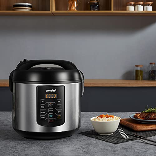 COMFEE' Rice Cooker 10 cup Uncooked/20 cup Cooked, Rice Maker, Steamer, Saute, Steamer and Warmer, 5.2 QT Large Capacity, Brown Rice, Quinoa and Oatmeal, 8 One-Touch Programs - My Kitchen Products