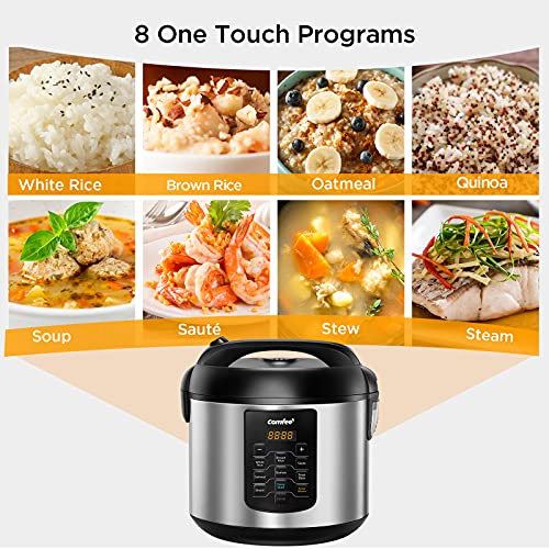 COMFEE' Rice Cooker 10 cup Uncooked/20 cup Cooked, Rice Maker, Steamer, Saute, Steamer and Warmer, 5.2 QT Large Capacity, Brown Rice, Quinoa and Oatmeal, 8 One-Touch Programs - My Kitchen Products