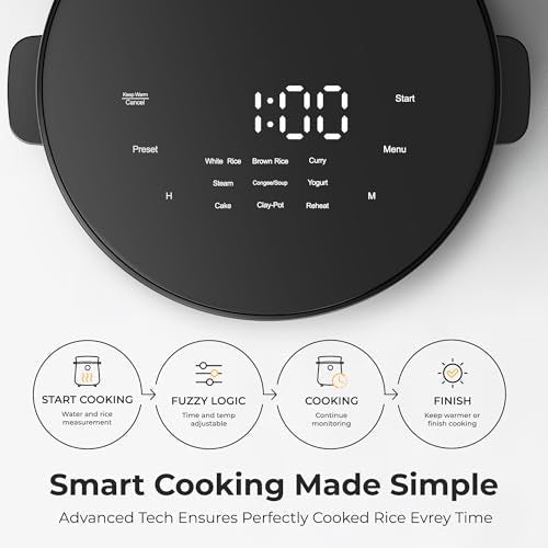 Compact Mini Rice Cooker Small Kitchen 3-Cup (Uncooked) / 6-Cup (Cooked), Non Stick Ceramic Inner Pot Rice Maker, 24H Timer Delay, Auto Keep Warm, 9 Functions Multicooker For Brown Rice, Steam, Soup - My Kitchen Products