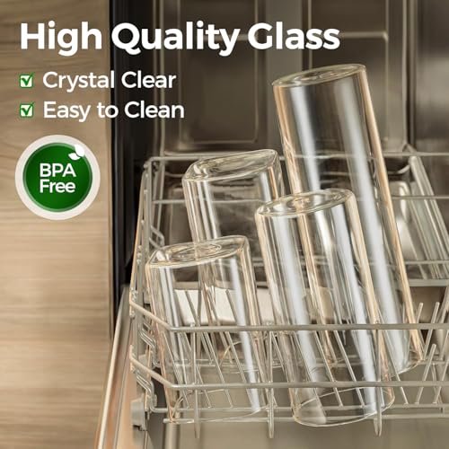 ComSaf Airtight Glass Storage Canister with Lids (0.7Qt/1.2Qt/1.6Qt) Set of 6, Food Storage Container Kitchen Pantry Storage Jar, Glass Jars for Flour Cereal Sugar Tea Coffee Beans Snacks, Square - My Kitchen Products