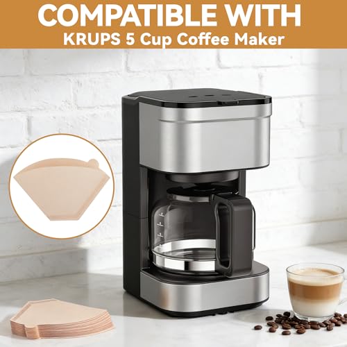Cone Coffee Filters Compatible with KRUPS Coffee Makers, 100 Pcs Unbleached Disposable Filter Paper for KRUPS 5 Cup - My Kitchen Products
