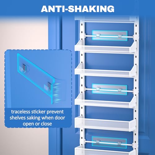 coobest 8-Tier Over the door Spice Rack Organizer, Large Heavy Duty Metal Wall Mount or Over The Door, 2 in 1 Rust-Proof Hanging Storage Shelf for Kitchen Pantry, Bathroom, Laundry Room, Closet - My Kitchen Products