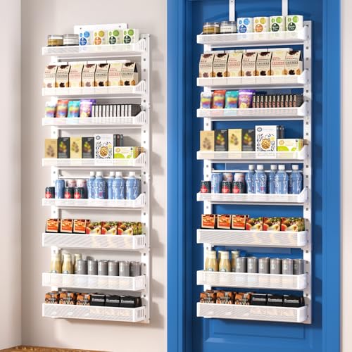 coobest 8-Tier Over the door Spice Rack Organizer, Large Heavy Duty Metal Wall Mount or Over The