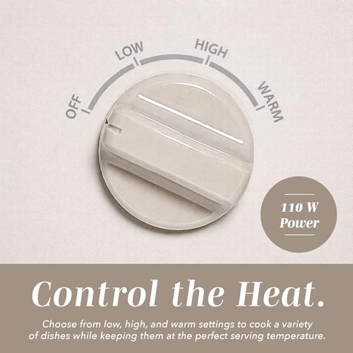 COOK WITH COLOR 2QT Mini Electric Round Slow Cooker - Adjustable Settings, Removable Stoneware Pot, Tempered Glass Lid, Dishwasher Safe, Cool-Touch Side Handles, Sand - My Kitchen Products